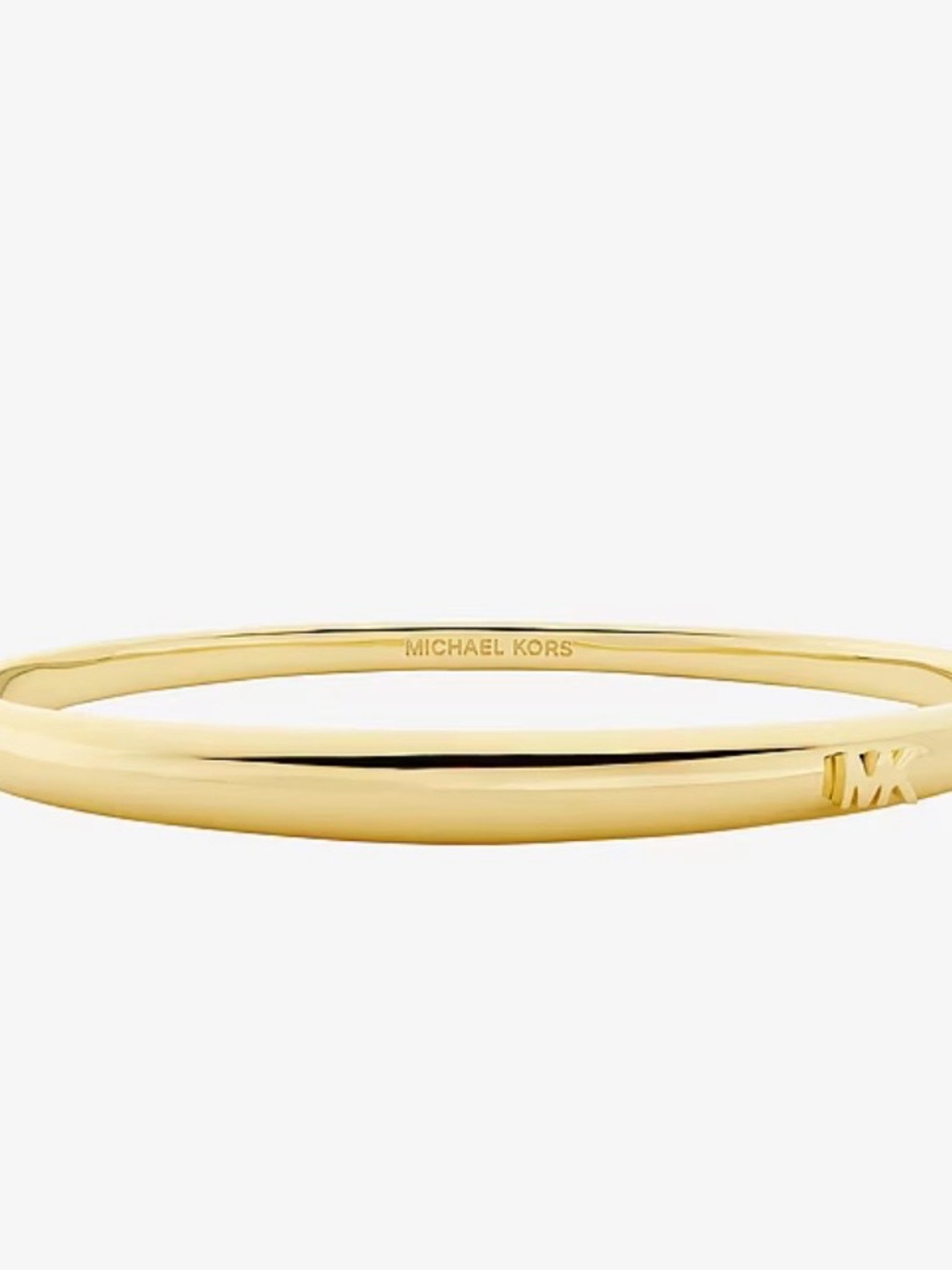 Michael Kors Polished Gold Slim MK Logo Bangle